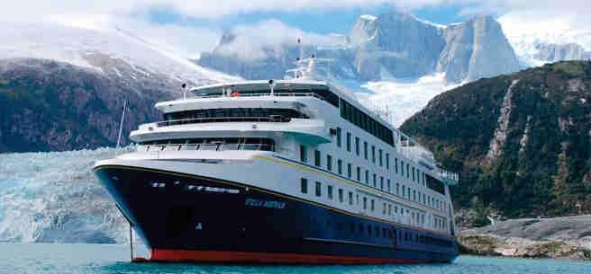 M/V STELLA AUSTRALIS Constructed in 2010, the M/V Stella Australis has 100 cabins that can accommodate 210 passengers. The cabins are spacious with plush bedding, storage facilities and a lounge area.