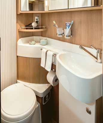 Standing height 198 cm The advantages of Malibu bathroom worlds: The bathroom floor with shower tray has two drains for drainage,