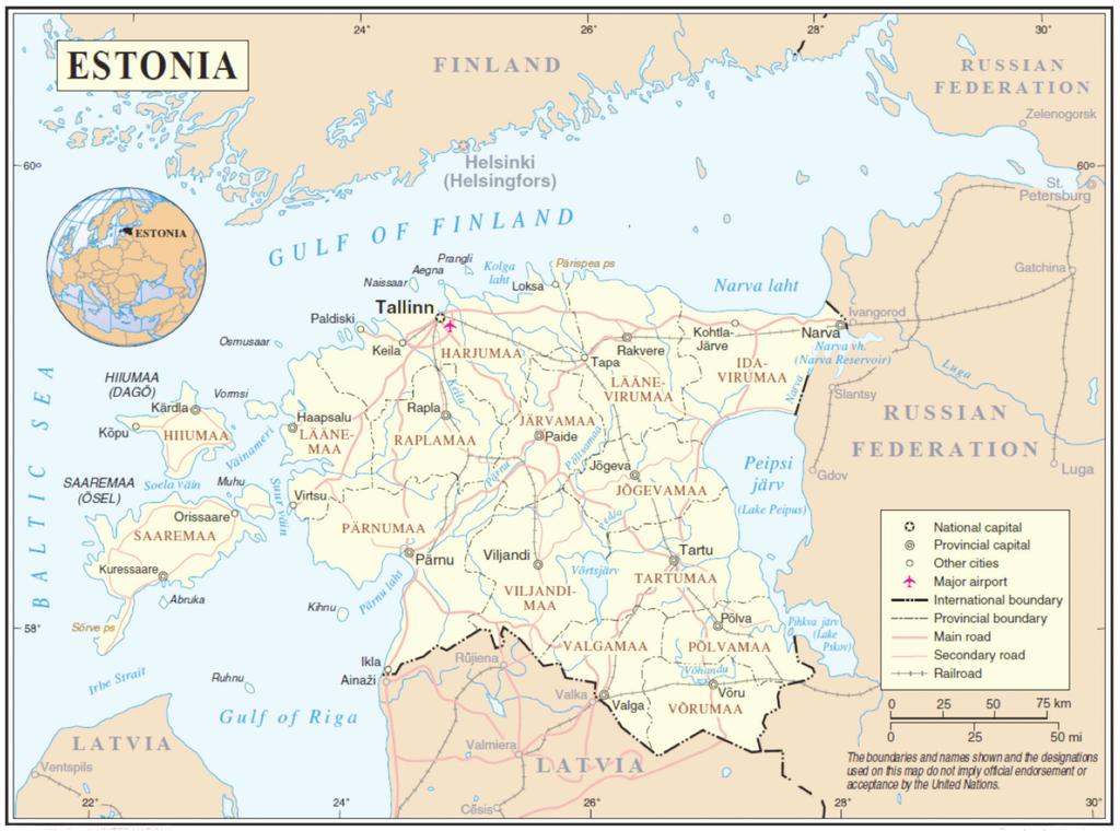 2 Tervisesüsteemid muutustes 1.1 Geograafiline asukoht ja rahvastik on kolmest Läänemere idarannikul asuvast Balti riigist väikseim.