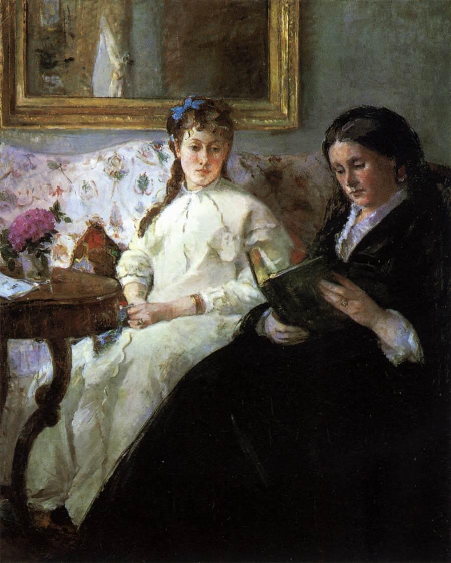 hu) 2. Berthe Morist, Majka i sestra čitaju, 1869.