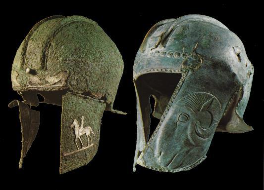 Illyrian helmets of the early 5 th century BC, from south-eastern section of the site.