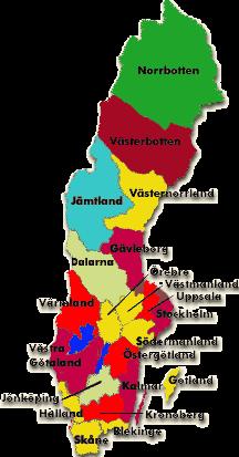 Vestur Svíþjóð Västra Götaland region; 49 sveitarfélög 1.