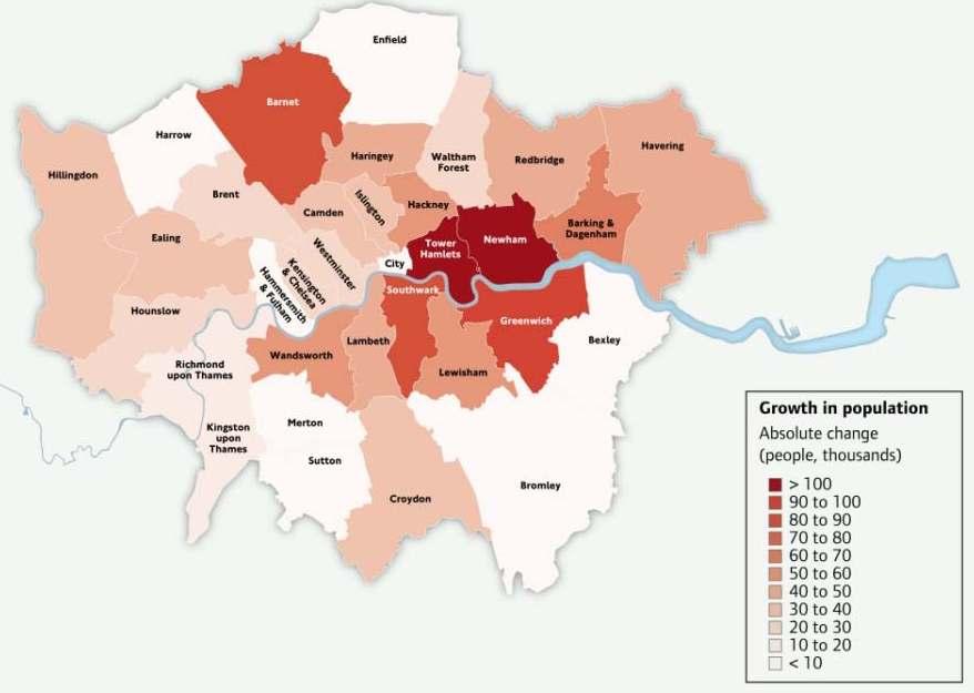 Housing: population to 2031 Source: TfL s recommendations for the High Level Output Specification for