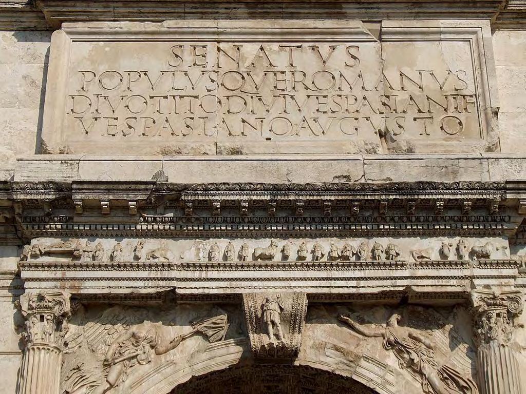 Arch of Titus (erected by his brother Domitian), Rome, Italy, after 81 CE.