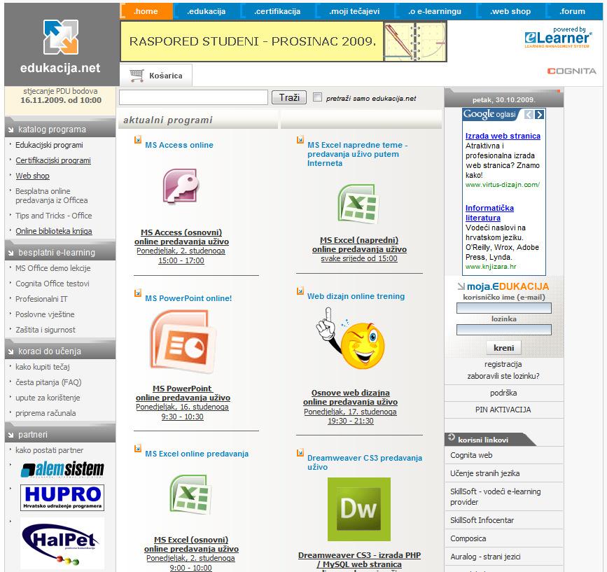 Sl.21. Homepage obrazovnog portala Edukacija.