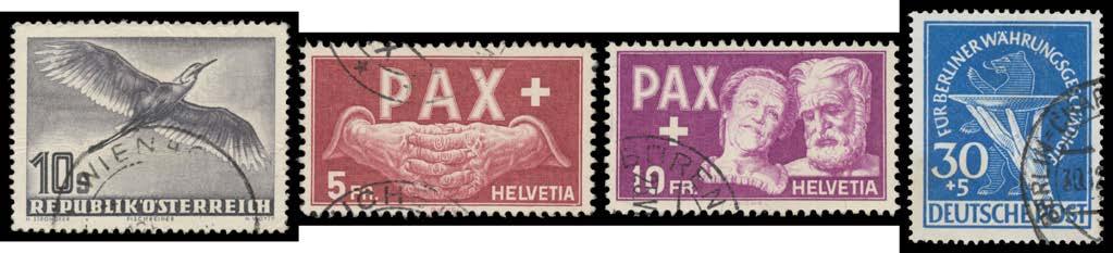 Prestige Philately - Auction No 175 Page: 1 MISCELLANEOUS 7 **OC A/B Ex Lot 7 European selection comprising Austria 1935 Airs Michel #598-612 ** & 1950-53 Birds used; West Berlin 1949 Relief Fund