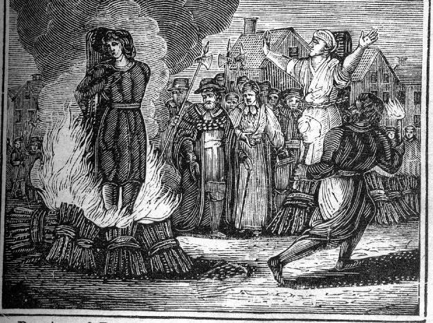 Slika 4: Sežig čarovnice na grmadi Tako so zapisani primeri deseturnega mučenja, po katerih so žrtve izdihnile od izčrpanosti, sodniki pa mirno zapisali, da jih je vzel hudič.