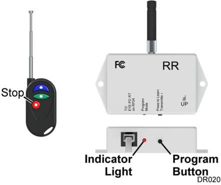 ECLIPSE PROGRAMMING THE REMOTE RECEIVER When adding or replacing a remote control, it is necessary to program the transmitter and receiver. 1. Awning power must be on. 2.