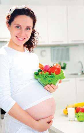 U trudnoći vrijede gotovo ista pravila kao i izvan trudnoće; punovrijedna i raznovrsna prehrana prehrana bogata vitaminima i mineralima šećer i masnoće u što manjim količinama proizvodi od cjelovitih