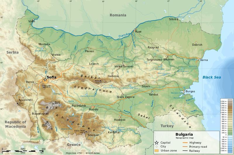 Picture 3 Geographic map of Bulgaria (source: https://en.wikipedia.
