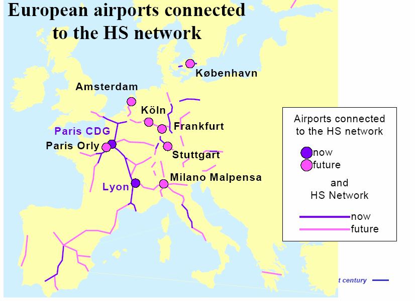 air-rail expected in the future. Source: UIC One of most recent development in this direction is the code-shared trains with airlines (Air France, Lufthansa, American Airlines, United Airlines).