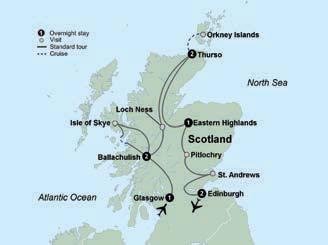 (B, D) Day 7: Thurso - Eastern Highlands Today you will visit Culloden Battlefield. On this spot in April 1746, a half-hour battle changed the course of Scotland s history.
