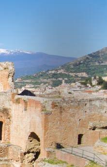 +++ from snow to the seal, through lava fi elds and vineyards +++ Taormina, Antique architecture and outstanding bathing at the base of the Monte Tauro +++ Our tour through the East of Sicily