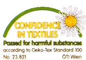Slika 13: Etiketa ÖKO-TEX Standard 1 (Zloženka, Označevanje tekstila, znaki za varnost in kakovost, 22) 2.9.