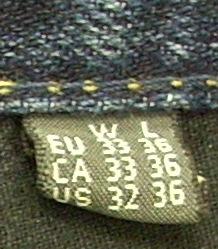 Slovenijo Na sliki 29 so navedeni primeri oznake velikosti različnih hlač samo