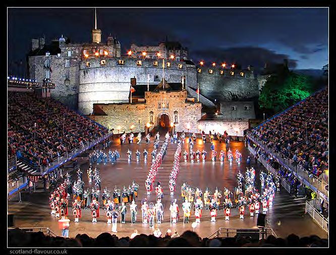 Day 9 continued After dinner we walk up the cobblestoned Royal Mile to the Promenade of Edinburgh Castle for the spectacular performance of The Royal Edinburgh Military Tattoo The program will