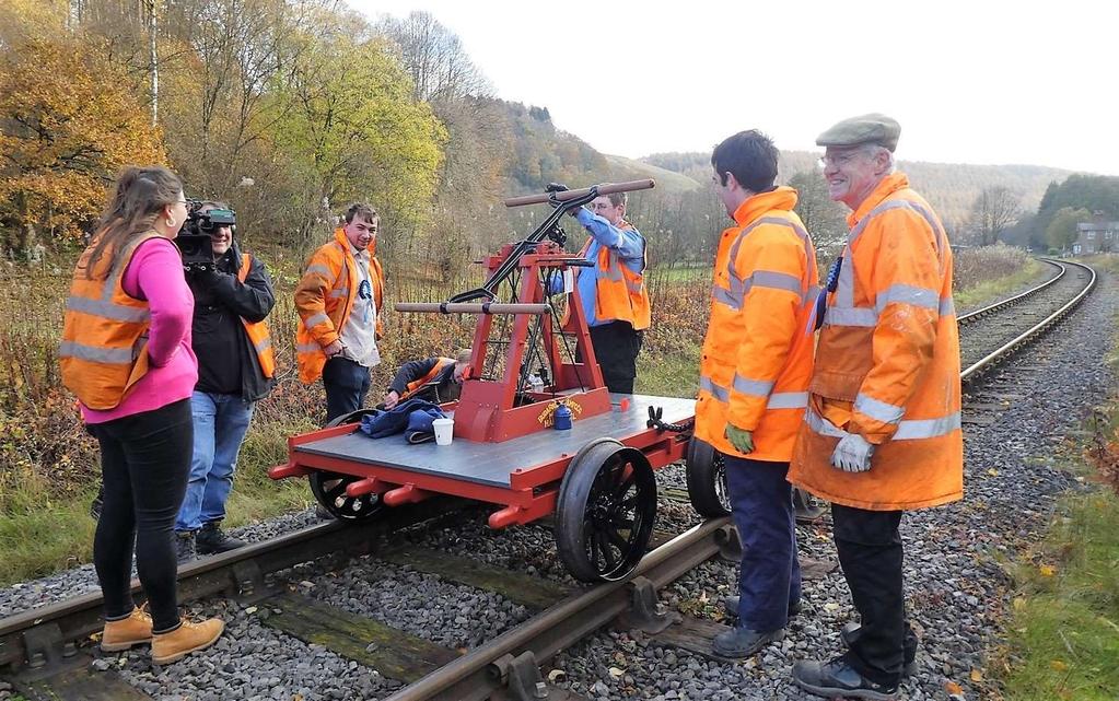 The NYMR Pump Car came complete with a Channel 5 TV Film Crew The TV