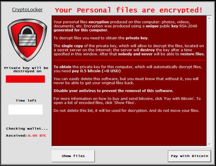 realno i nisu virusi, već legitimni programi koji postoje za zaštitu korisničkih podataka, a zovu se cryptolockeri. Slika 5: Primjer cryptolocker virusa. Izvor: https://sensorstechforum.