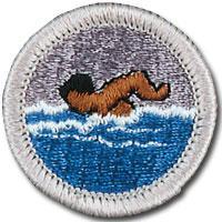 SWIMMING BADGE The Swimming merit badge is an Eagle-required badge. It is part of a threepart merit badge option in which Scouts choose between Swimming, Hiking, OR Cycling merit badge.