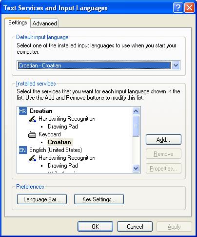 C. Regional and language options Text Services and Input Languages 3.