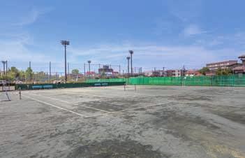 5m x 6 sets, 1kw 16piece, 500 lux, metal halide) Green Sand Court Construction Date September 1983 Courts 4 Attached Facilities Storage, watering system Sand-coated Artificial Turf 9 Yabase Sports