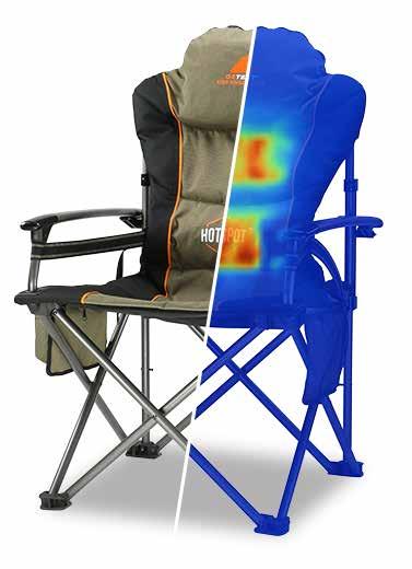 KING GOANNA HOTSPOT CHAIR The new HotSpot chair range includes 4 insulated pockets to hold up to 4 HotSpot pouches for an incredible passive heating experience.
