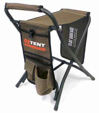 SIDEKICK CAMPER CUPBOARD SIDE TABLE BI-FOLD TABLE The Sidekick can be used as a fishing stool, a footrest, a Oztent is known for making camping easier by making the The Oztent Side Table is a much