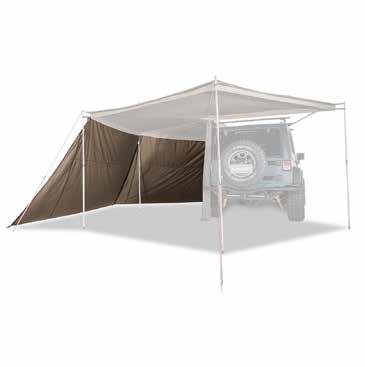 TAPERED ZIP EXTENSION Designed with a tapered angle, the Foxwing Tapered Zip Extension allows you to attach up to 4 other Extensions to each side of your Foxwing Awning, that all zip together.