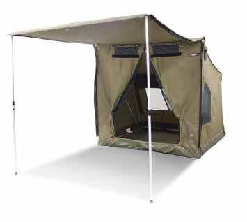 Weight: 19 Packed Size: 205cm (l) x 32cm (w) x 25cm (h) Set Up Size: 200cm (l) x 200cm (w) x 190cm (h) Awning Size: 200cm (l) x 200cm (w) Package Contents: 1 x tent, 1 x attached awning, 1 x 2.
