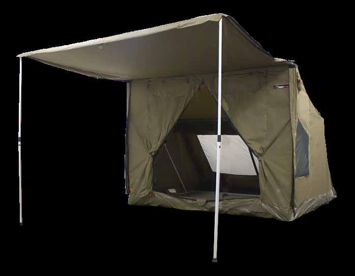 Made from high-quality waterproof 8 Ounce Rip-Stop Poly-Cotton Canvas and a heavy-duty heat -sealed PVC floor; the Tagalong Tent is guaranteed waterproof and is covered by a 2 year warranty.