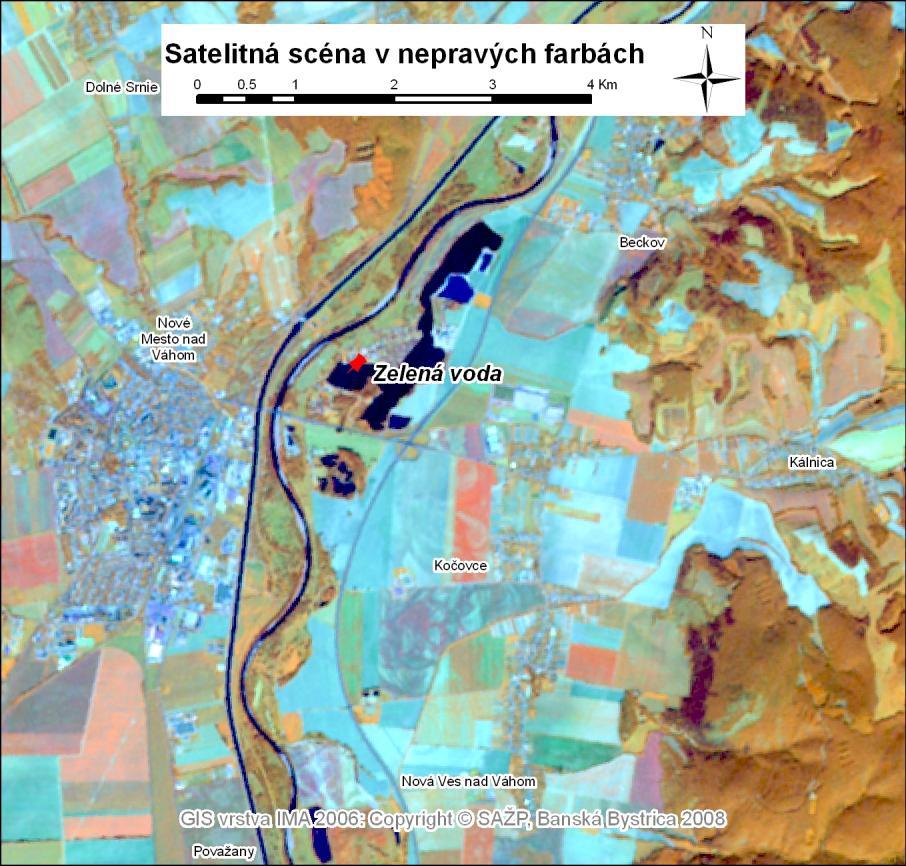 Mapa 4: Satelitná snímka vody vhodnej