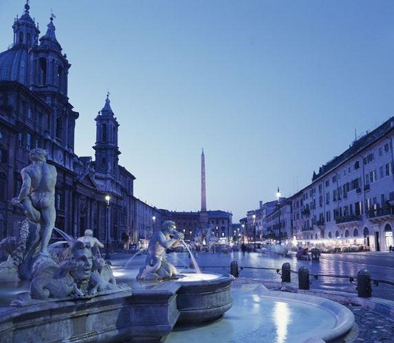 beautiful sights, like the Coliseum, the Trevi Fountain, The