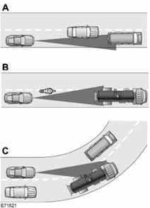 Adaptivni tempomat (ACC) Problemi detekcije Problemi detekcije mogu se pojaviti: S vozilima koja su na rubu Vaše trake i mogu biti otkrivena tek kada se pomaknu u sredinu Vaše vozne trake (A).