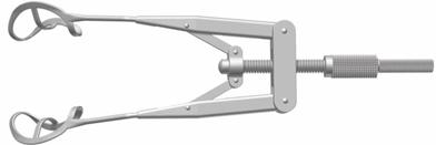 Speculum G33971 Open blades, temporal, adjustable with thumb screw.