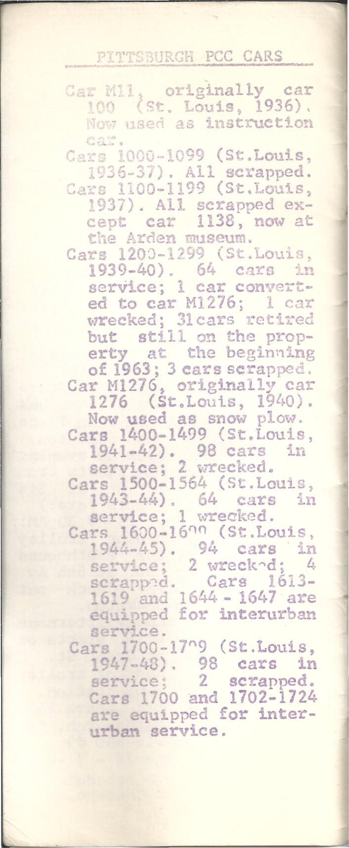 originally car Ct. Louis. 1936). 8.3 l.1."lstruetion '.. '... " -:. _. :."CO ~1099 (St. Louis $ &S36-31). All scrapped. '":.;cs 1~_OO-11<)9(St.Louis, 1937).