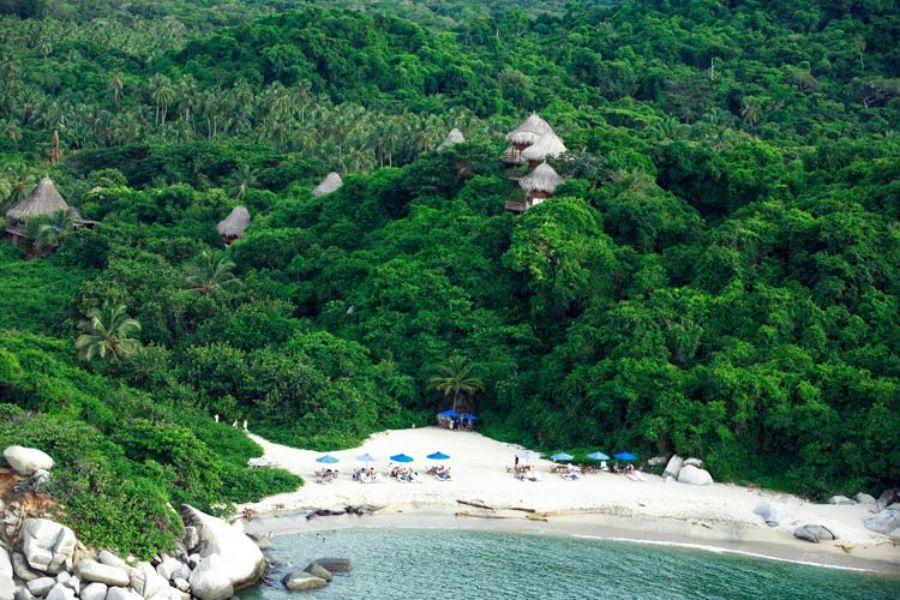 ECOHABS LODGE The stunning coastal Tayrona National Park is the spectacular setting for these Ecohabs - luxury huts dotted along the hillside overlooking the wild beaches of Tayrona.