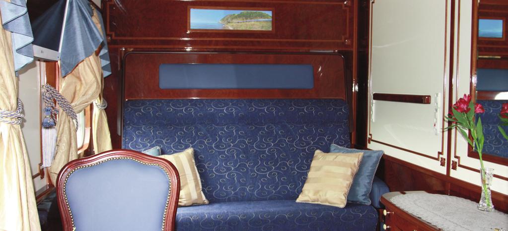 Experience Imperial Suites are the most spacious cabins on the Golden Eagle, and on any train in Russia.