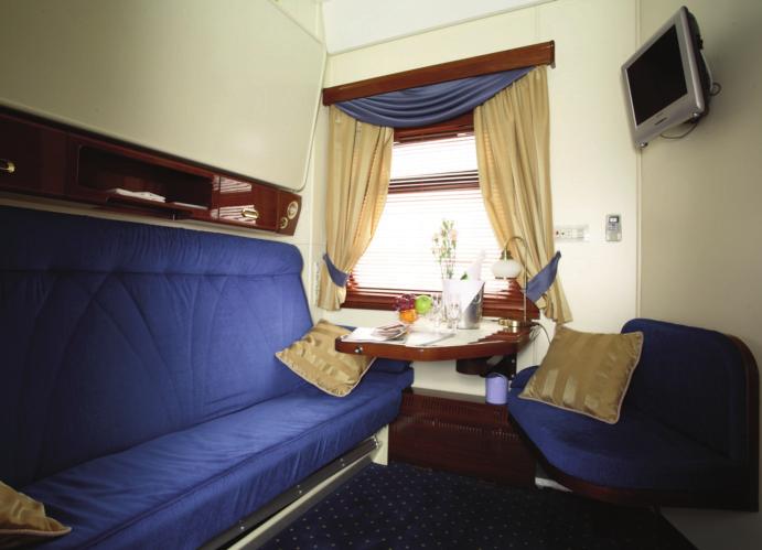 Cabins onboard - Gold Class Gold Class cabins are extremely well-proportioned and have been cleverly designed to maximise the available space as cabins convert from a sitting area by day