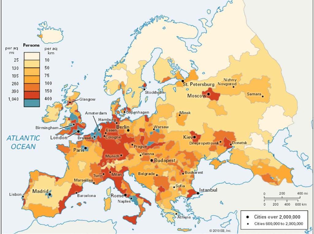 EU DENSITY OF POPULATION & AIR