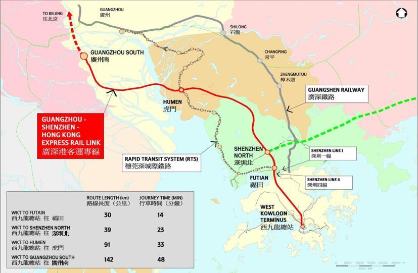 Rail Projects under Project Management Project Background Express Rail Link (XRL) The 26-km XRL to provide high speed crossboundary rail