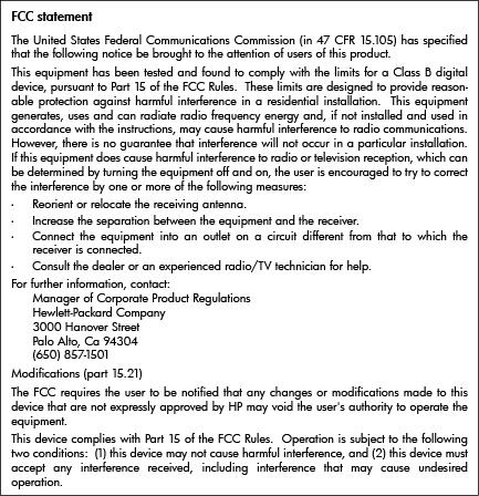 FCC statement Notice to users in Korea VCCI (Class B) compliance statement for users