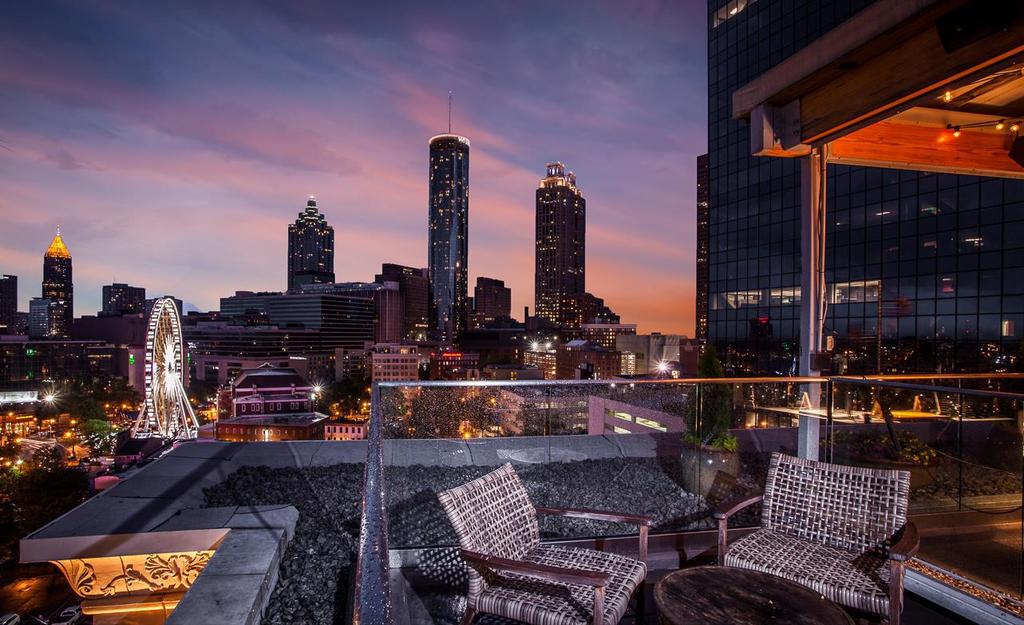 THE SKYLOUNGE A sophisticated rooftop lounge atop the historic boutique Glenn Hotel, a Marriott Autograph Collection Hotel, is in the midst of downtown Atlanta s vibrant business and entertainment