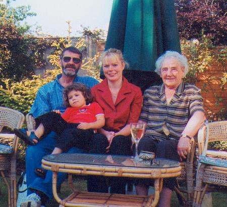 Four generations - GranGran Haynes with son David,
