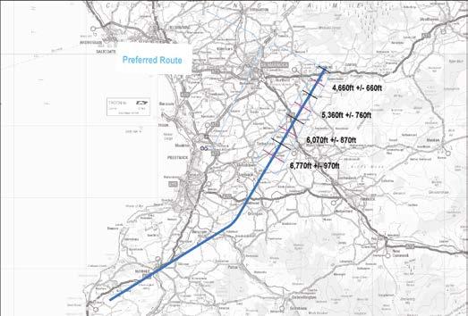 6.13.3 Preferred route Our preferred route is shown in the diagram below along with the expected altitudes of aircraft on this route.