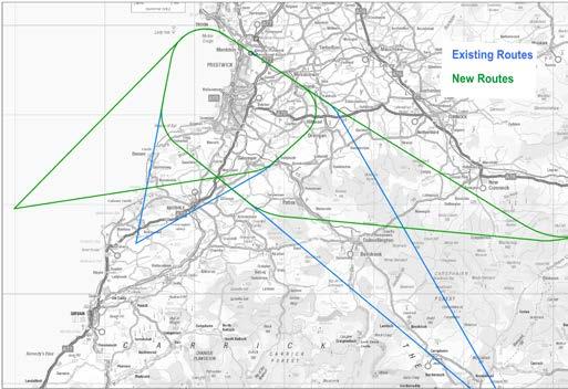 We have therefore proposed two new departure routes from the airport: one taking aircraft east towards Northumberland and the other taking aircraft west towards Kintyre.