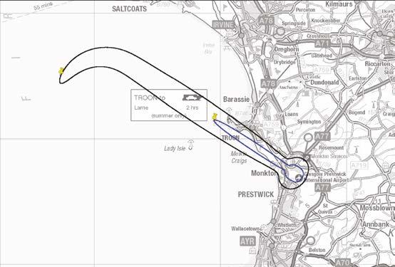80 db 90 db Figure 75 - Runway 12 Approaches - Boeing 747 SEL Footprints The footprint in Figure 74 is for the Boeing 737 aircraft, which is the most common aircraft type typically operating to the