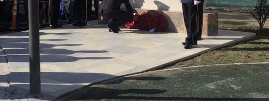 KSF leaders and United Kingdom ambassador Ruairi O'Conell, accompanied by British officers, paid homage with respect and gratitude to the memorial of the fallen, while the