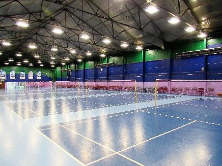 Noise levels can be high within the confines of the badminton courts due to the acoustic environment, particularly during competitive events