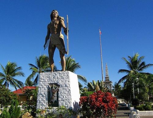 LAPULAPU MONUMENT : a 20 meter statue in Lapulapu City erected in honor of Lapulapu, a native leader who defeated Spanish soldiers shrine statue erected conservation engraved 1.