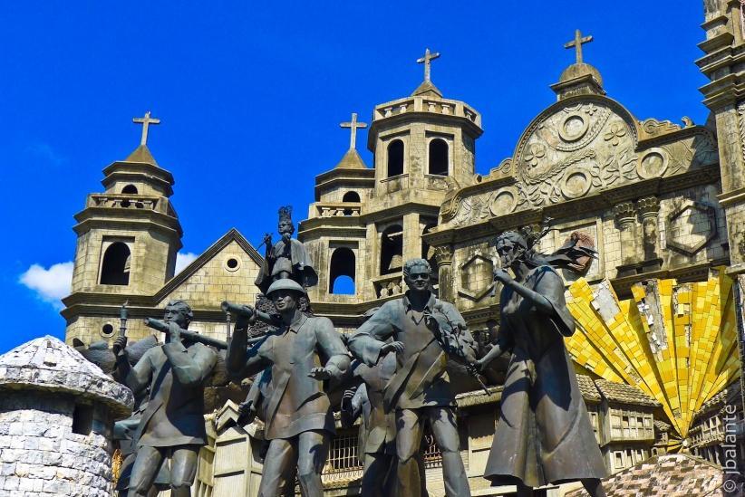 The Heritage of Cebu : north of the Spanish quarters is Parian, from the word pari-pari which means to barter or trade The Heritage of Cebu Monument is a tableau of sculptures made of concrete,